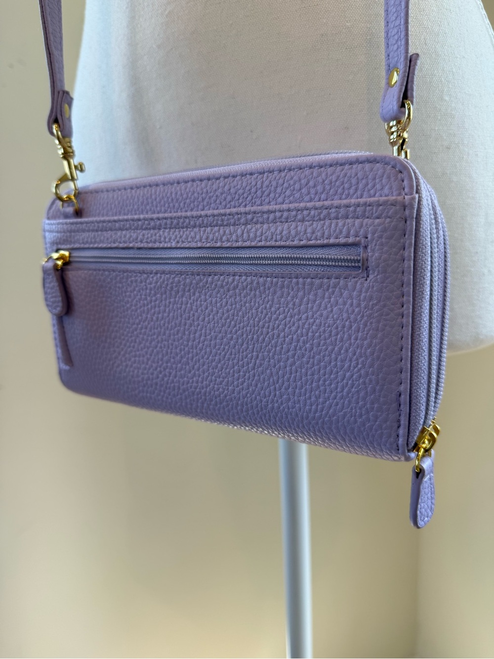 Stylish Lavender Crossbody Wallet Bag
